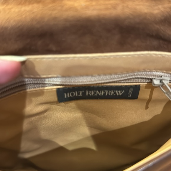 Holt Renfrew brown leather small satchel - Picture 4 of 4